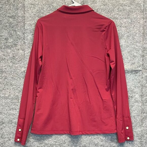 Swing Dish Shirt Women's Large Red Collared Clara Long Sleeve Crimson Golf Polo - Picture 9 of 15
